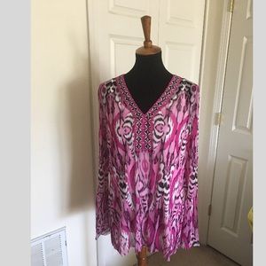 2 piece sheer top with tank NWT